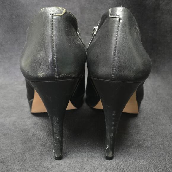 Vince Camuto Black Leather Elvin Platform Ankle Booties High Heel - Picture 6 of 10
